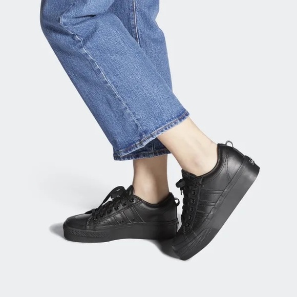 adidas originals white leather nizza platform trainers